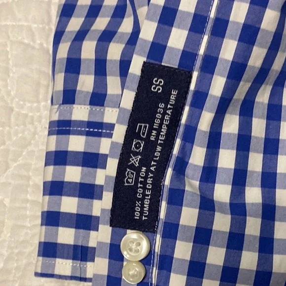 Charles Tyrwhitt Blue and White Casual Button Down Shirt - Picture 3 of 4